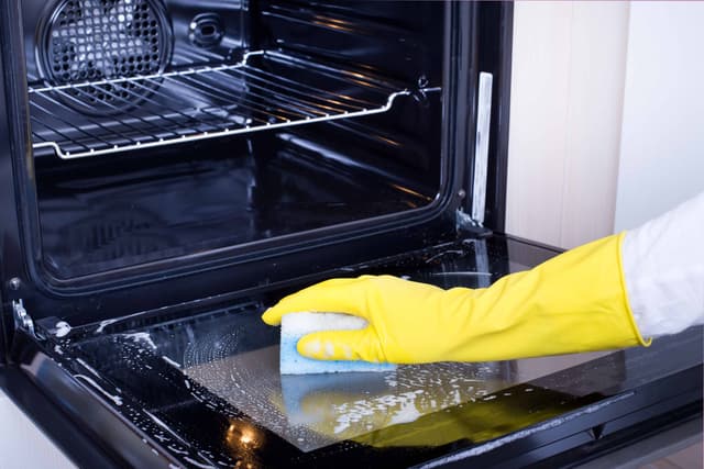 Inside oven 