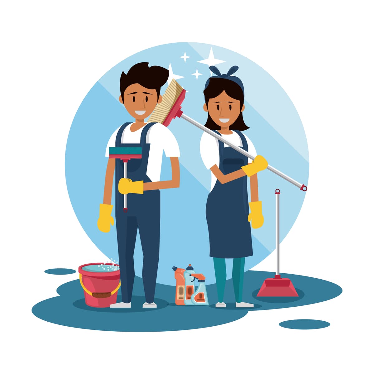 Professional cleaner in uniform